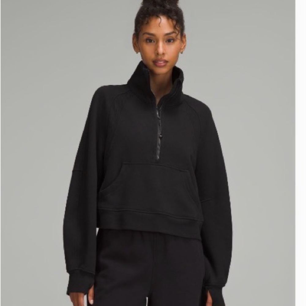 lululemon athletica Black Funnel neck Quarter-Zip Sweatshirt